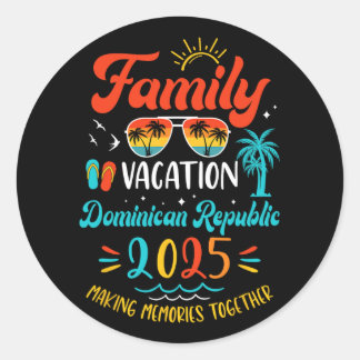 Sticker Rond Vacances en famille 2025 République Dominicaine Co