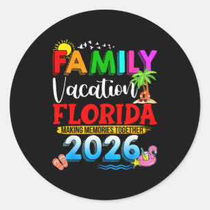 Sticker Rond Vacances en famille floride 2026 groupe correspond