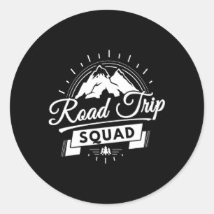 Sticker Rond Vacances en famille Route Trip Squad Mountains