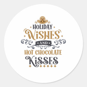 Sticker Rond Vacances et baisers au chocolat chaud