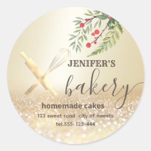 Sticker Rond Vacances Glittery rouleau pin & whisky chef boulan