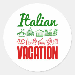Sticker Rond Vacances Italie Voyage Voyage Souvenir