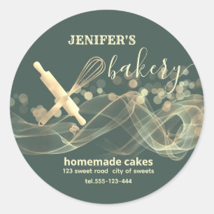 Sticker Rond Vacances or bokeh boulangerie pâtisserie