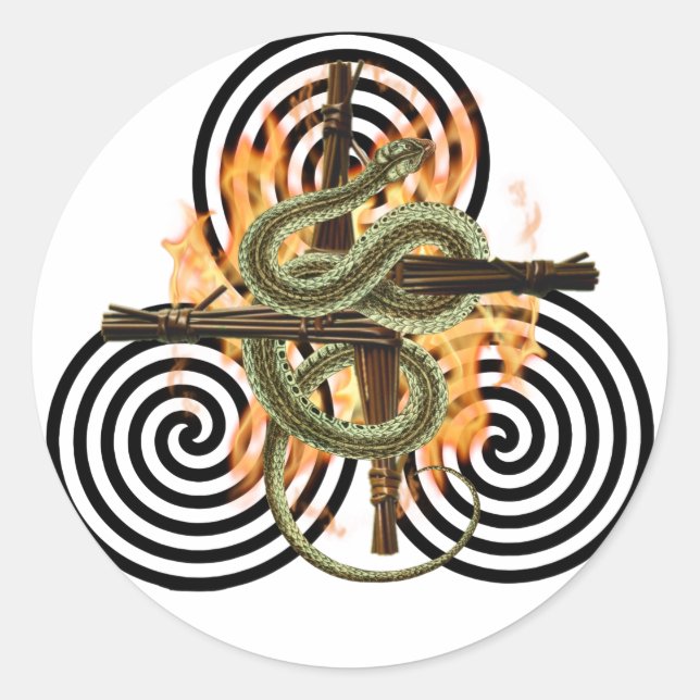 Sticker Rond Vacances Pagan Du Serpent De Terre Imbolc (Devant)