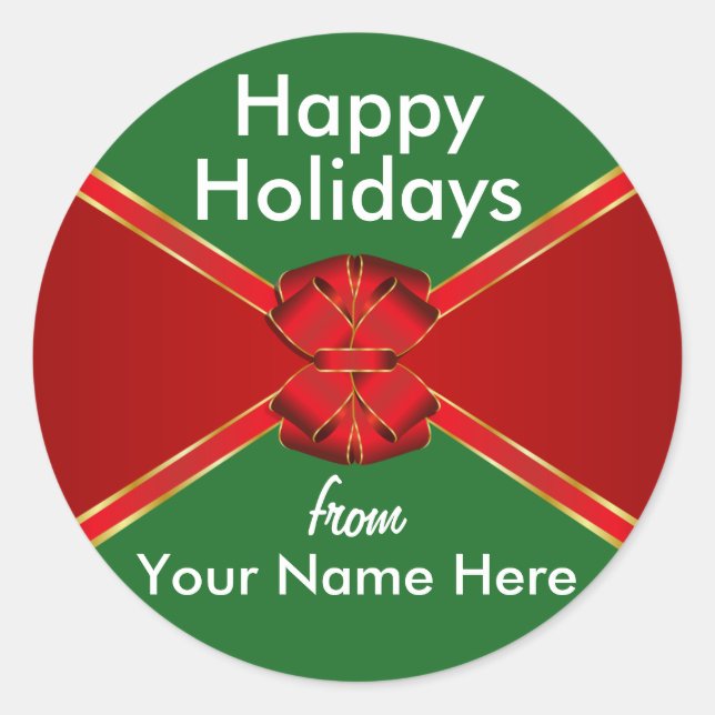 Sticker Rond Vacances Red Bow personnalisées (Devant)
