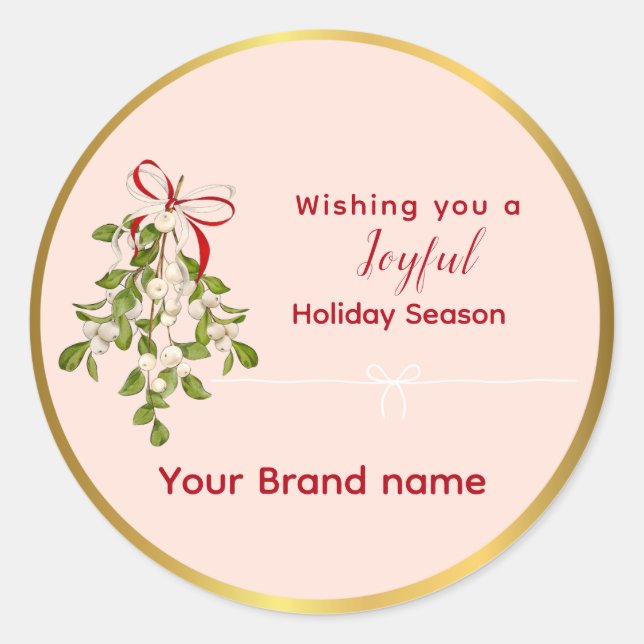 Sticker Rond Vacances rose Cadeau corporatif (Devant)