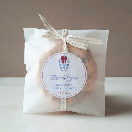 Sticker Rond Vacances Rouge Bow Ginger Jar Merci Favor