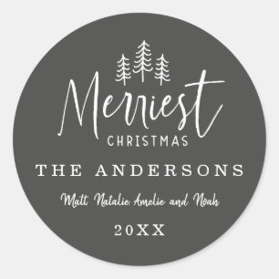Sticker Rond Vacances rustiques de ferme du plus Joyeux Noël