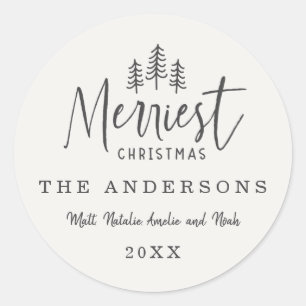 Sticker Rond Vacances rustiques de ferme du plus Joyeux Noël