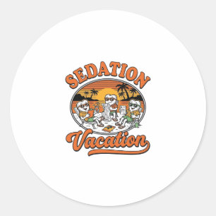 Sticker Rond Vacances sous sédation Design de chemise humour de