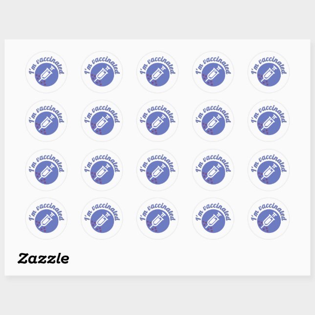 Sticker Rond Vacciné (Feuille)