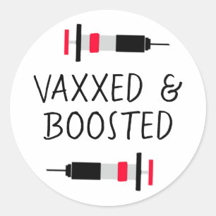 Sticker Rond Vacciné et Boosté, Vax Covid