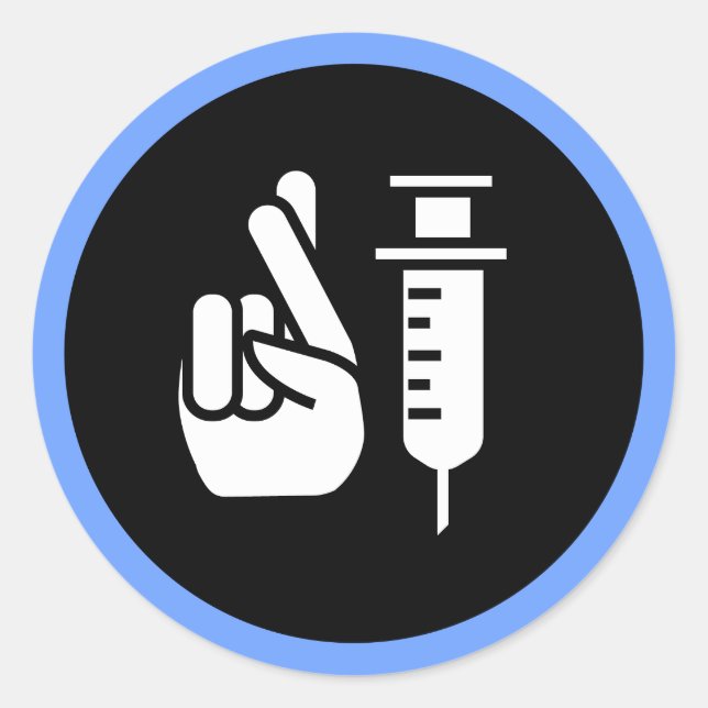 Sticker Rond Vaccins de bonne chance - Médecin (Devant)