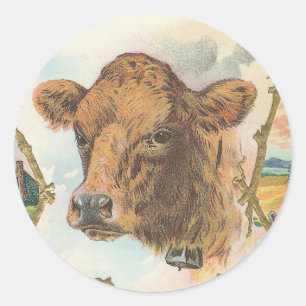 Sticker Rond Vache
