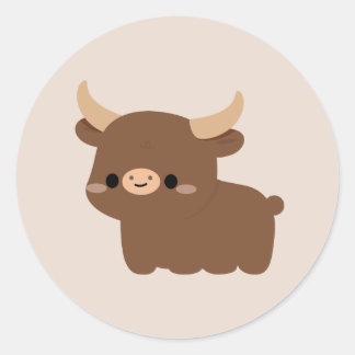 Sticker Rond Vache Ankole-Watusi
