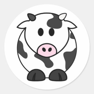 Sticker Rond Vache de vache à lait