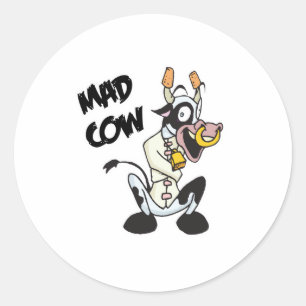 Sticker Rond vache folle