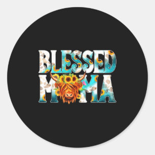 Sticker Rond Vache maman bénie occidentale impression maman fêt