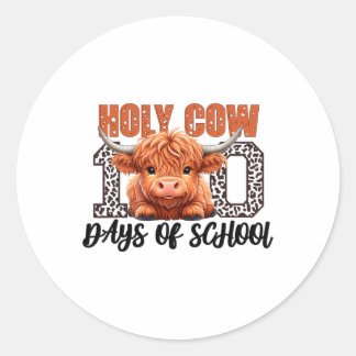 Sticker Rond Vache Sainte 100 Jours D'Enseignants Étudiants Fil