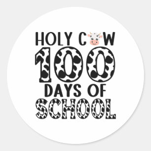 Sticker Rond Vache Sainte 100 Jours D'Enseignants Étudiants Fil