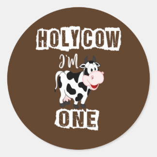 Sticker Rond Vache sainte im une fille d'anniversaire papa de l