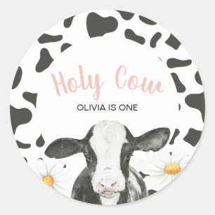 Sticker Rond Vache sainte Je suis une marguerite