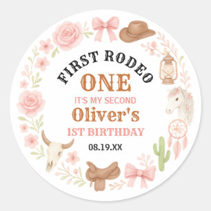 Sticker Rond Vacheresse Coquette Occidental 1er Anniversaire Ro