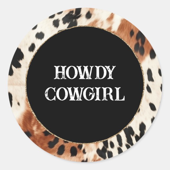 Sticker Rond Vachette animale à la crème Brown (Devant)