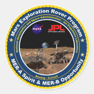 Sticker Rond Vagabonds d'exploration de Mars : Esprit et