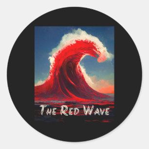 Sticker Rond Vague Rouge Arrive Vote Républicain