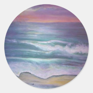Sticker Rond Vagues océaniques