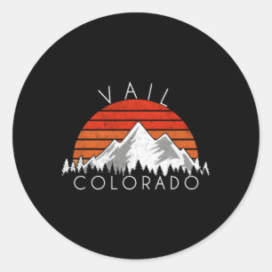Sticker Rond Vail Colorado en détresse