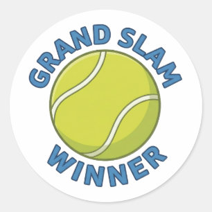 Sticker Rond Vainqueur du Grand Chelem Balle de Tennis Champion