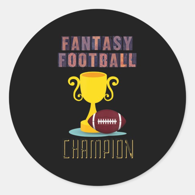 Sticker Rond Vainqueur du trophée du champion d'Imaginaire de f (Devant)