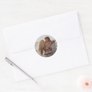 Sticker Rond Valentina Photo Mariage moderne