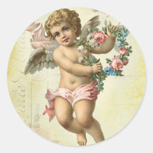 Sticker Rond Valentine Cherub