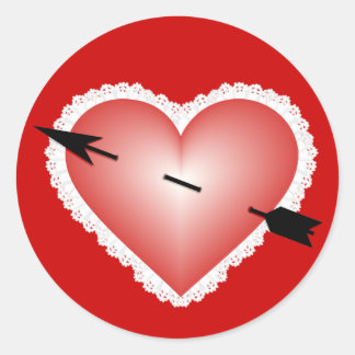 Sticker Rond Valentine Heart