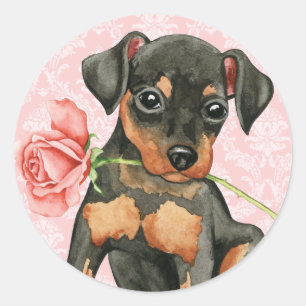Sticker Rond Valentine Rose Min Pin