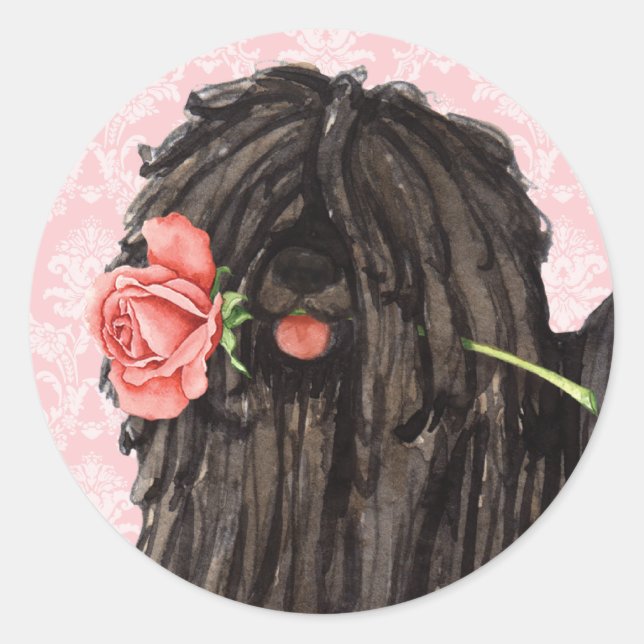 Sticker Rond Valentine Rose Puli (Devant)