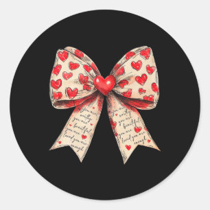 Sticker Rond Valentine Vous êtes aimé Assez digne Coquette Hea