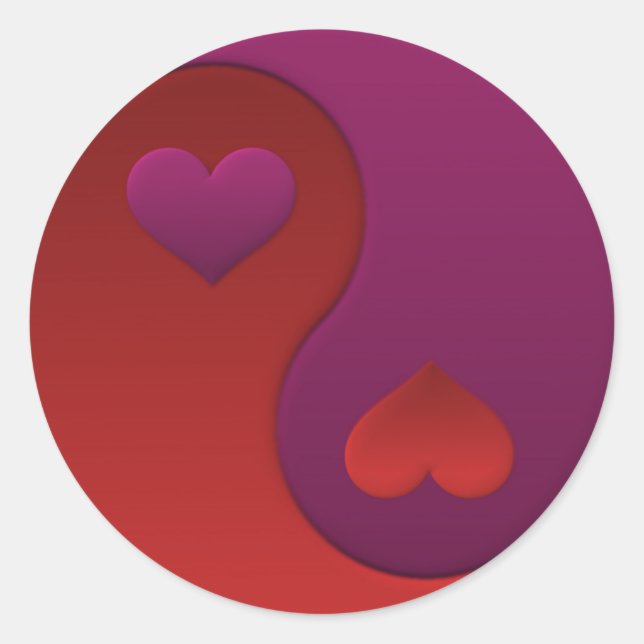 Sticker Rond Valentine Yin Yang (Devant)