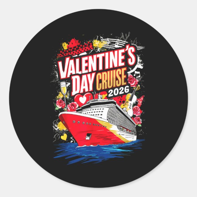 Sticker Rond Valentines Day Cruise 2026  (Devant)