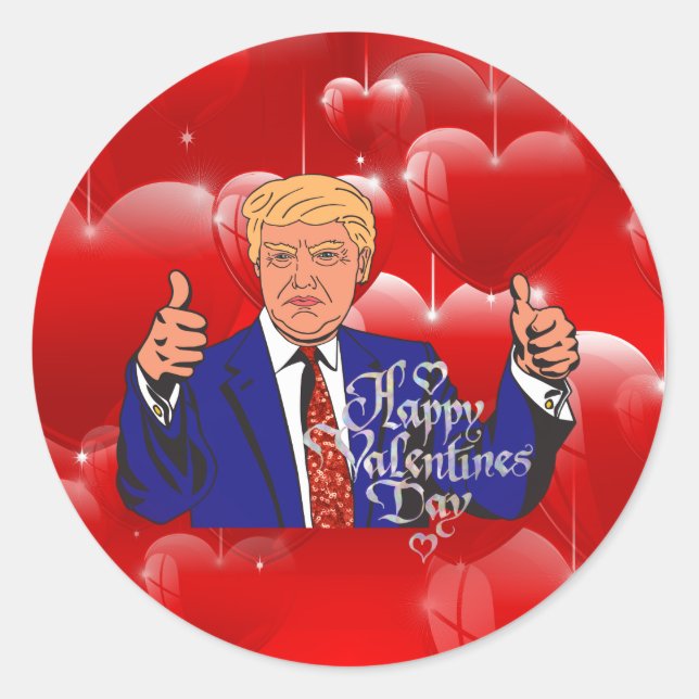 Sticker Rond valentines day donald trump (Devant)