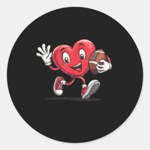 Sticker Rond Valentines Day Heart Football Pour Garçons Filles