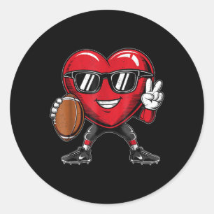 Sticker Rond Valentines Jour Coeur Jouer Football Garçons Fille
