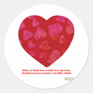 Sticker Rond Valentines Jour Coeurs roses Cadeaux rouges Vêteme