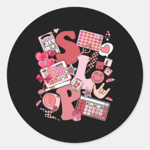Sticker Rond Valentines Jour Discours Thérapeute Slpa Slp V