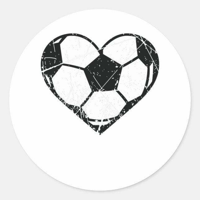 Sticker Rond Valentines Jour Football Ball Heart Grunge Hommes  (Devant)