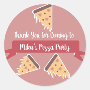 Sticker Rond Valentines Jour Pizza Party Enfants
