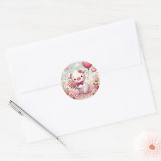 Sticker Rond Valentines lunaires PIg